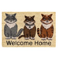 Kokosfußmatte welcome home Katzen