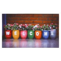 Fußmatte Gallery welcome flower pots