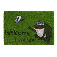 Kokosfußmatte Ruco Print welcome friends frog
