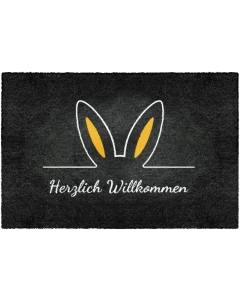 Fußmatte Hasenohren Herzlich Willkommen 50x75cm