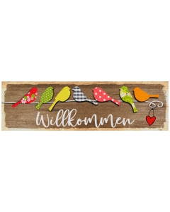 Fußmatte Look Willkommen Vogelfamilie 30x100cm