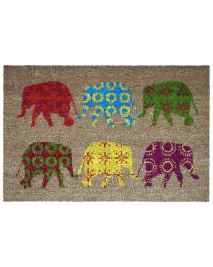Kokosfußmatte Coco Design Elephants colorful
