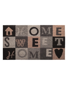 Kokosfußmatte Home Sweet Home grau 45x75cm