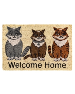 Kokosfußmatte welcome home Katzen 40x60cm