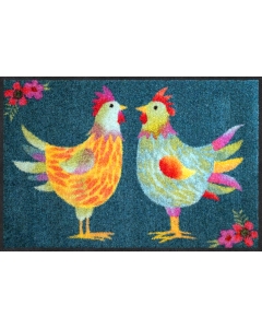 Fußmatte Rainbow Chicken petrol 50x75cm