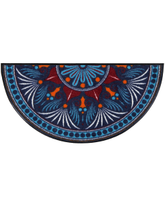 Fußmatte Yara turquoise-red halbrund 42x85cm