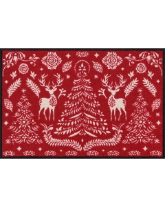 Fußmatte Scandi Forest red 50x75cm
